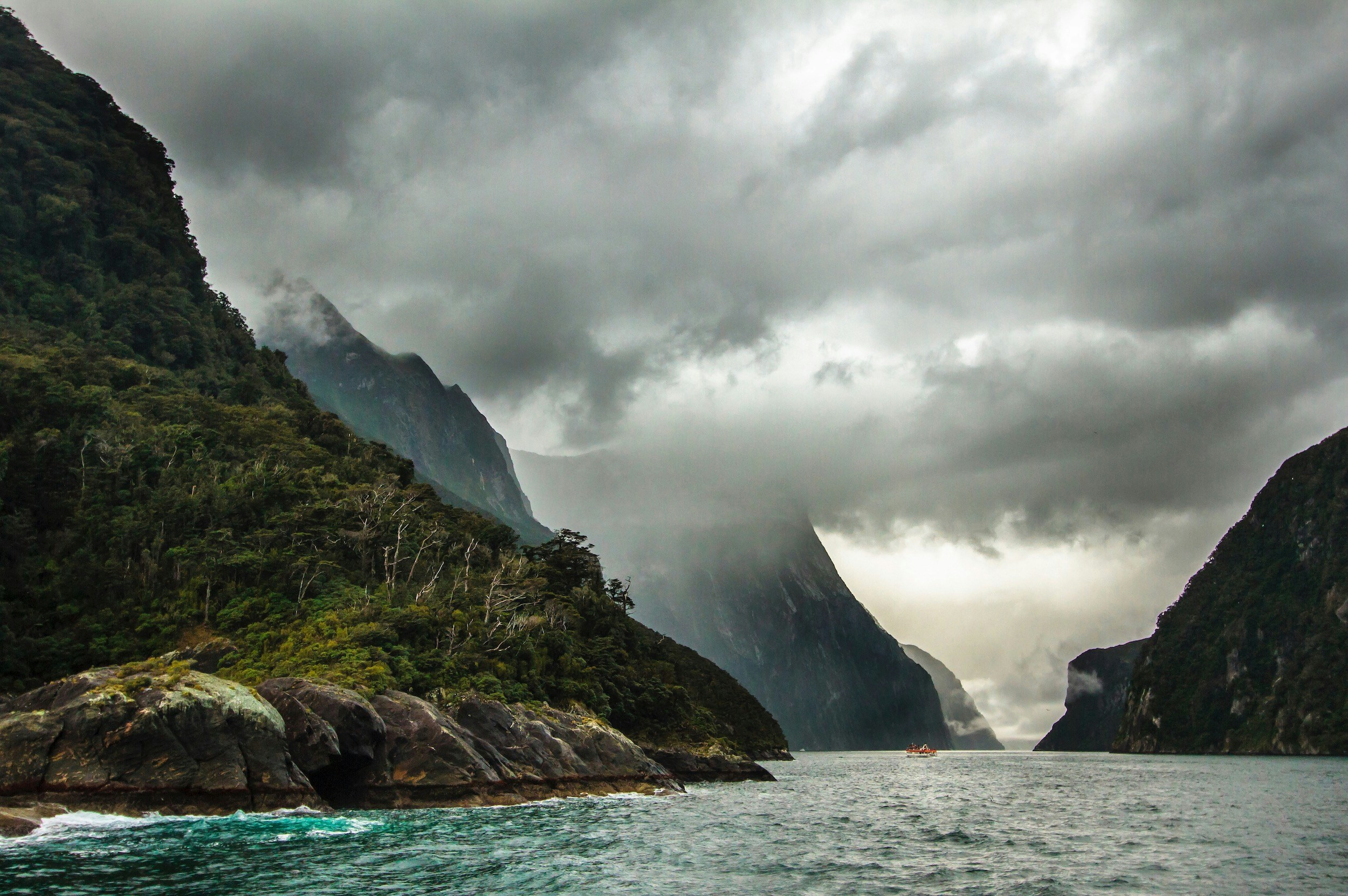 A cinematic view of Milford Sound